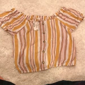 New with tags Aeropostale small striped top with buttons